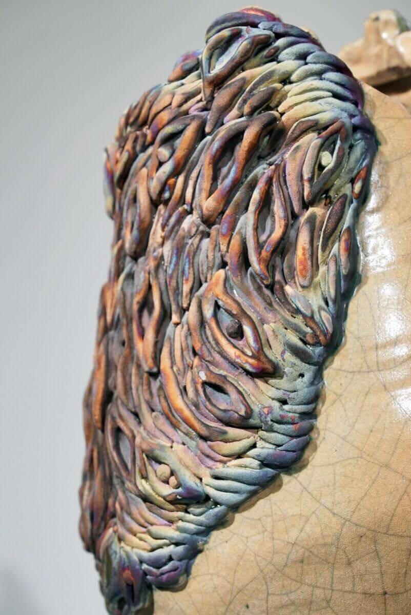 Human - life magnified collection raku ceramic pottery sculpture by Adil Ghani Unique Handmade ceramic pottery raku vases, urns, and home decor, sculptures, wall decor, gifts by Adil Ghani