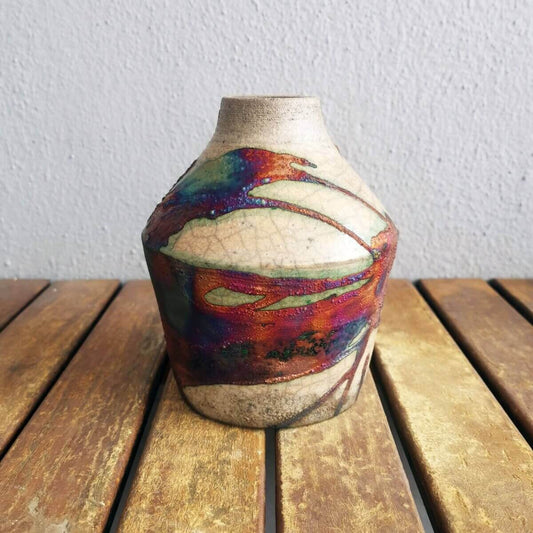 Inaka Ceramic Raku Pottery Vase Unique Handmade ceramic pottery raku vases, urns, and home decor, sculptures, wall decor, gifts by Adil Ghani