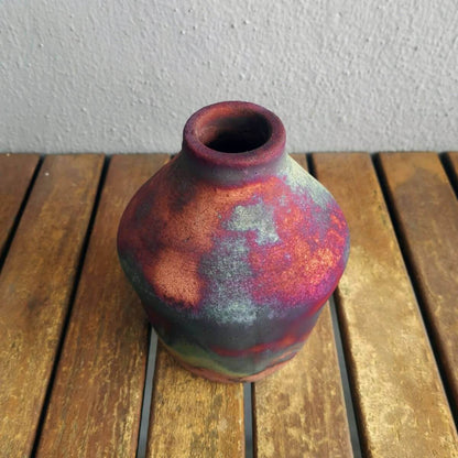 Inaka Ceramic Raku Vase - RAAQUU Basics handmade pottery home decor - RAAQUU