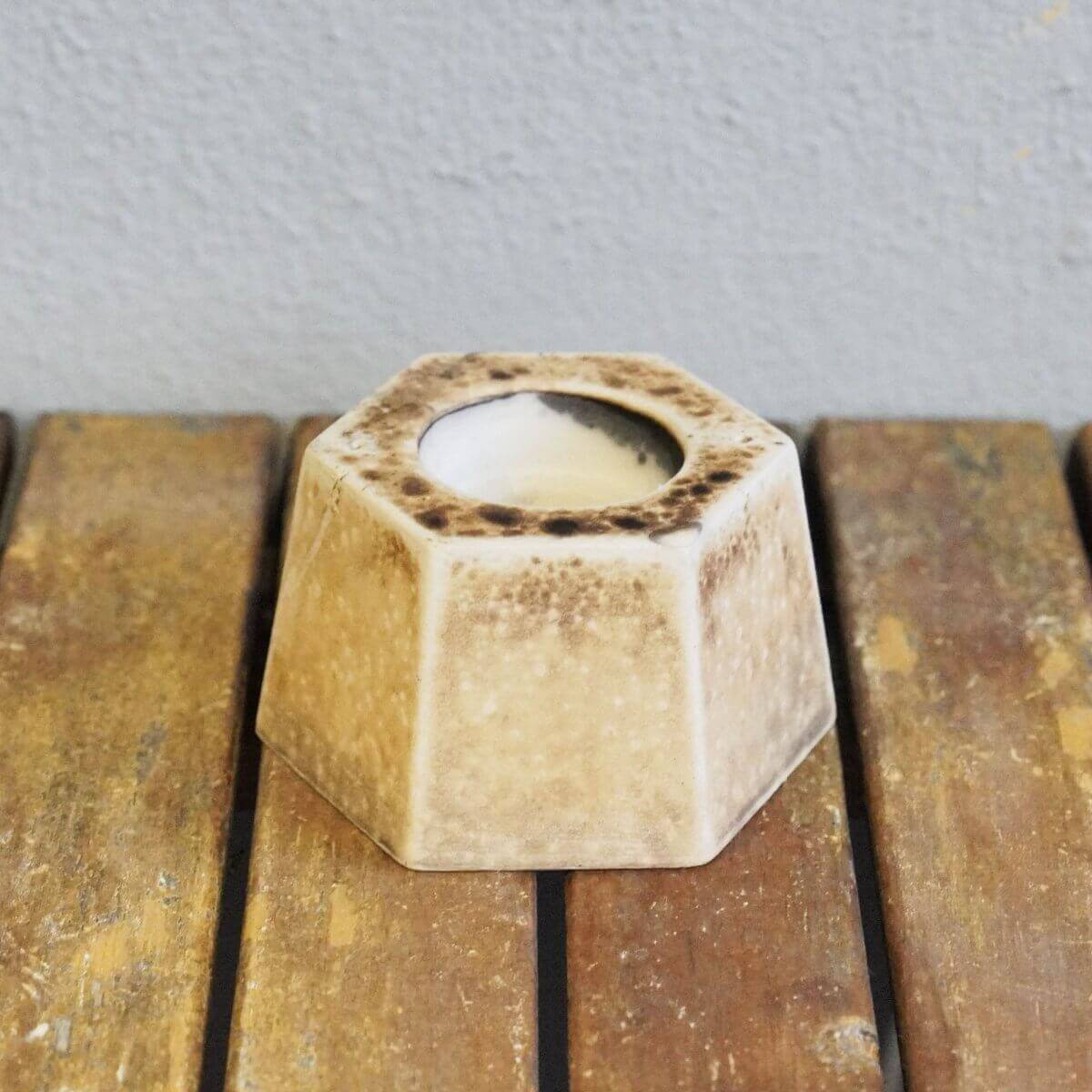 Keihatsu tealight, candle and incense ceramic holder Unique Handmade ceramic pottery raku vases, urns, and home decor, sculptures, wall decor, gifts by Adil Ghani
