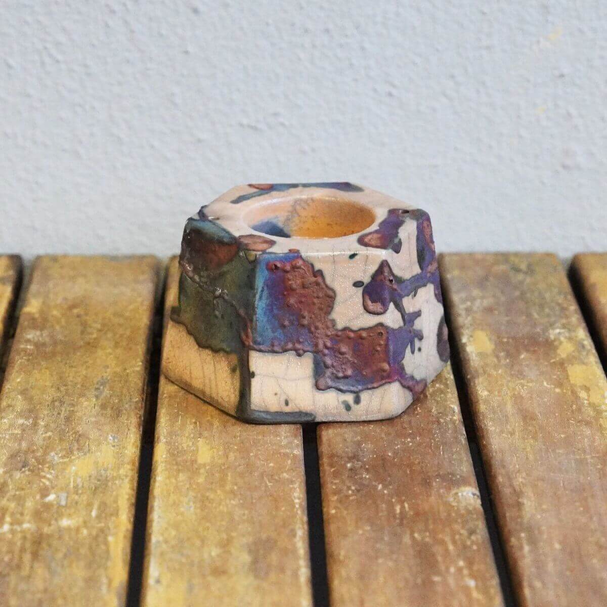 Raku pottery vase ceramic home decor