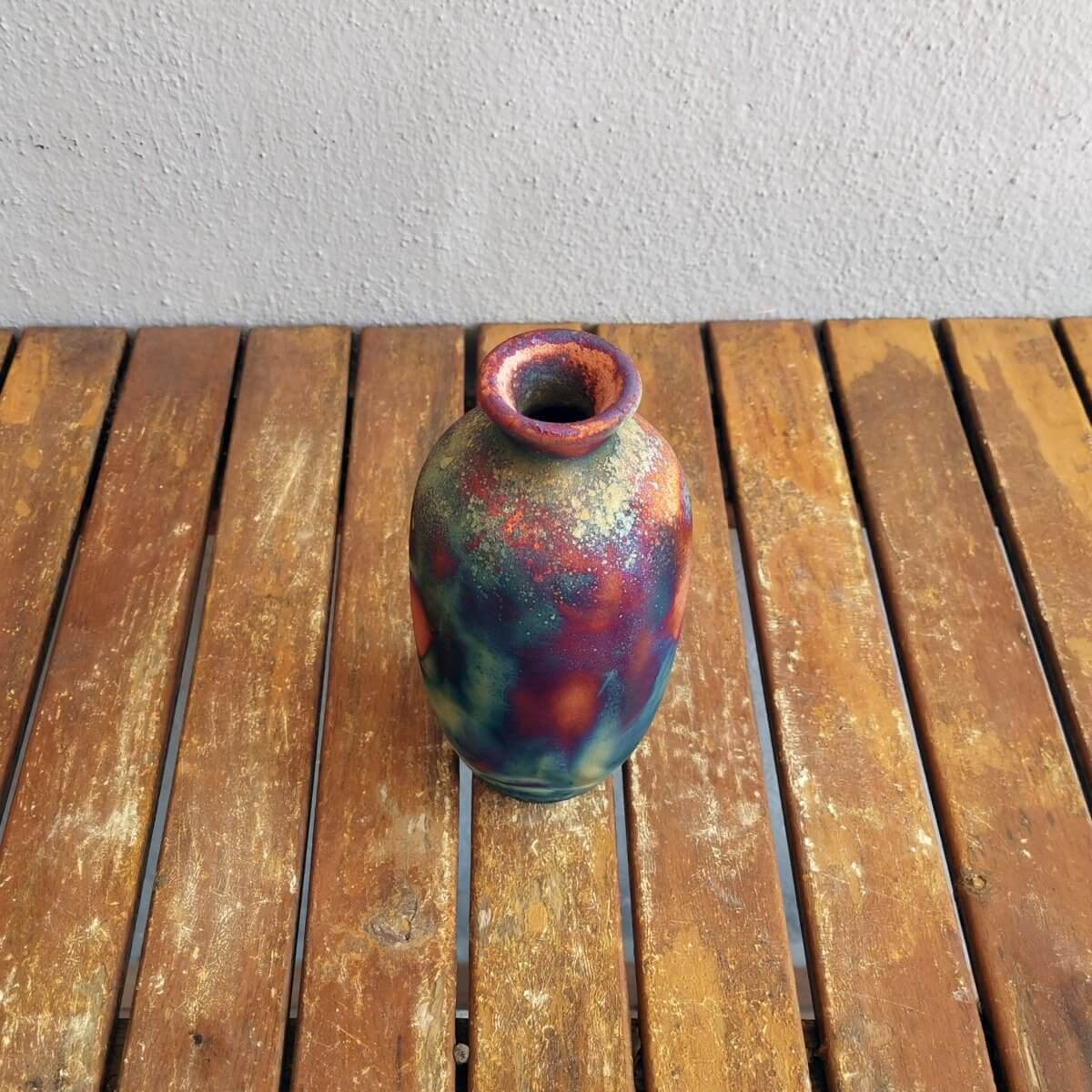 Koban Ceramic Raku Pottery Vase with Water Tube Unique Handmade ceramic pottery raku vases, urns, and home decor, sculptures, wall decor, gifts by Adil Ghani