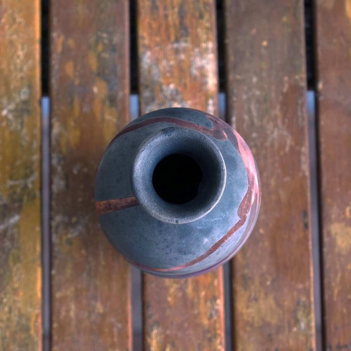 Raku pottery vase ceramic home decor