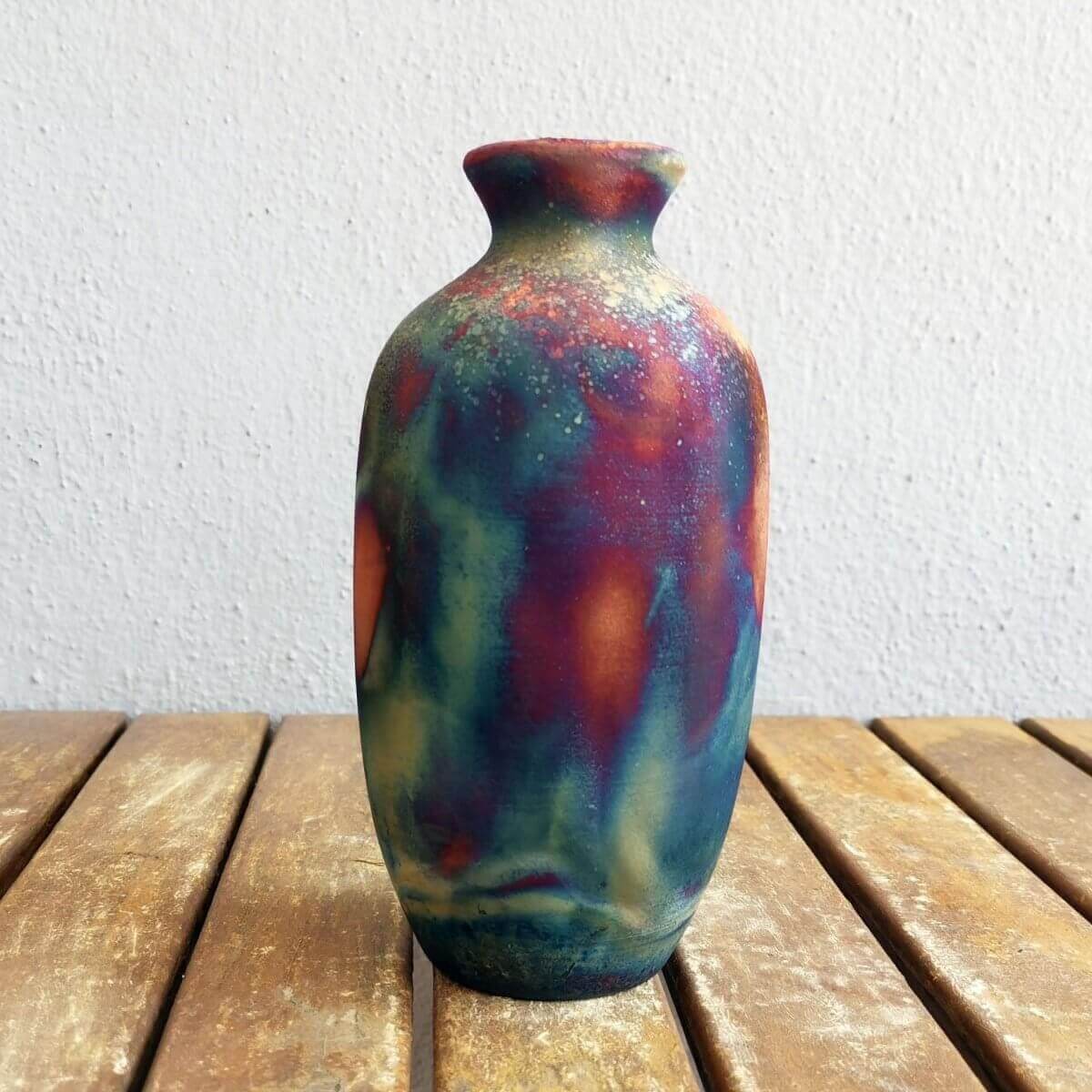 Koban Ceramic Raku Pottery Vase with Water Tube Unique Handmade ceramic pottery raku vases, urns, and home decor, sculptures, wall decor, gifts by Adil Ghani
