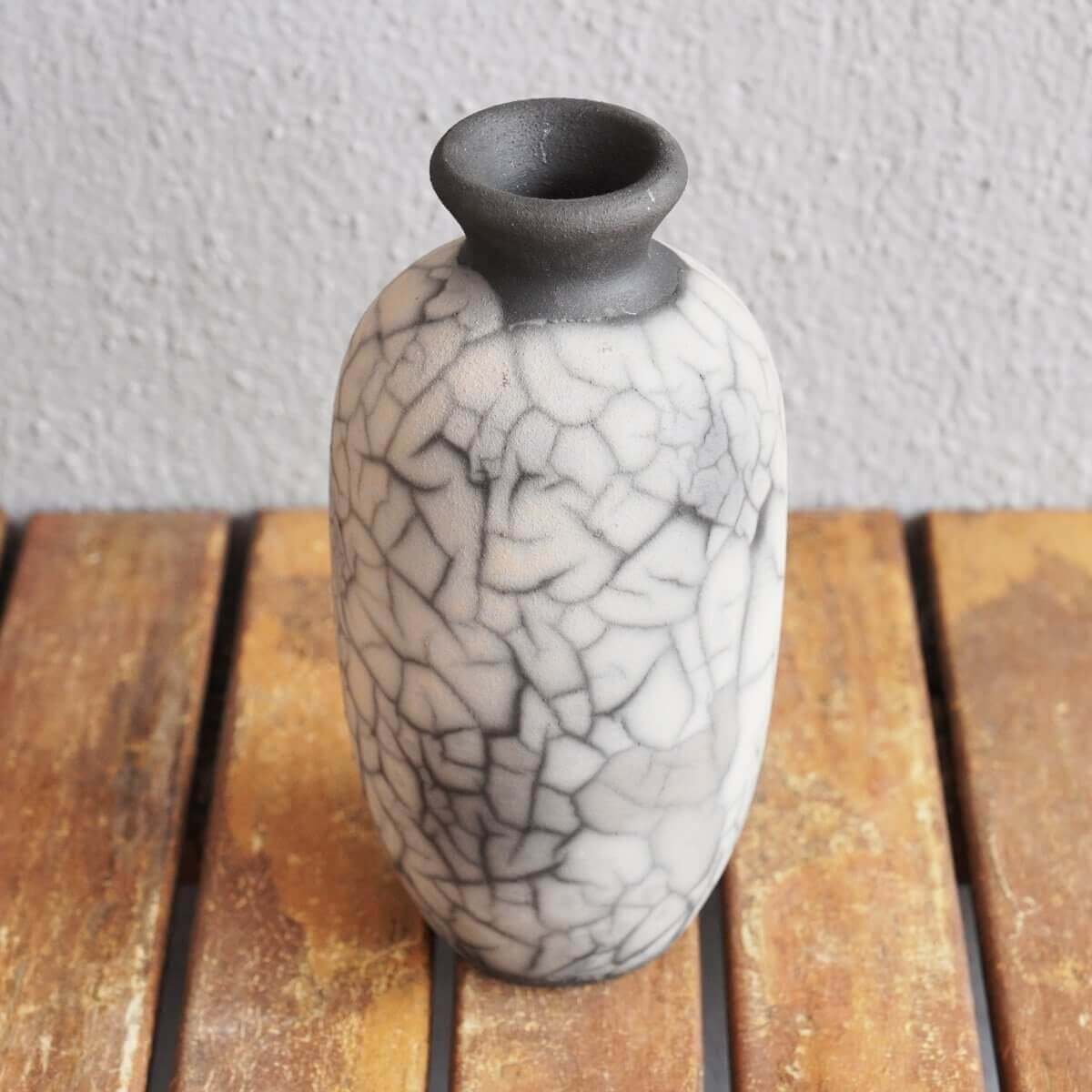 Raku pottery vase ceramic home decor