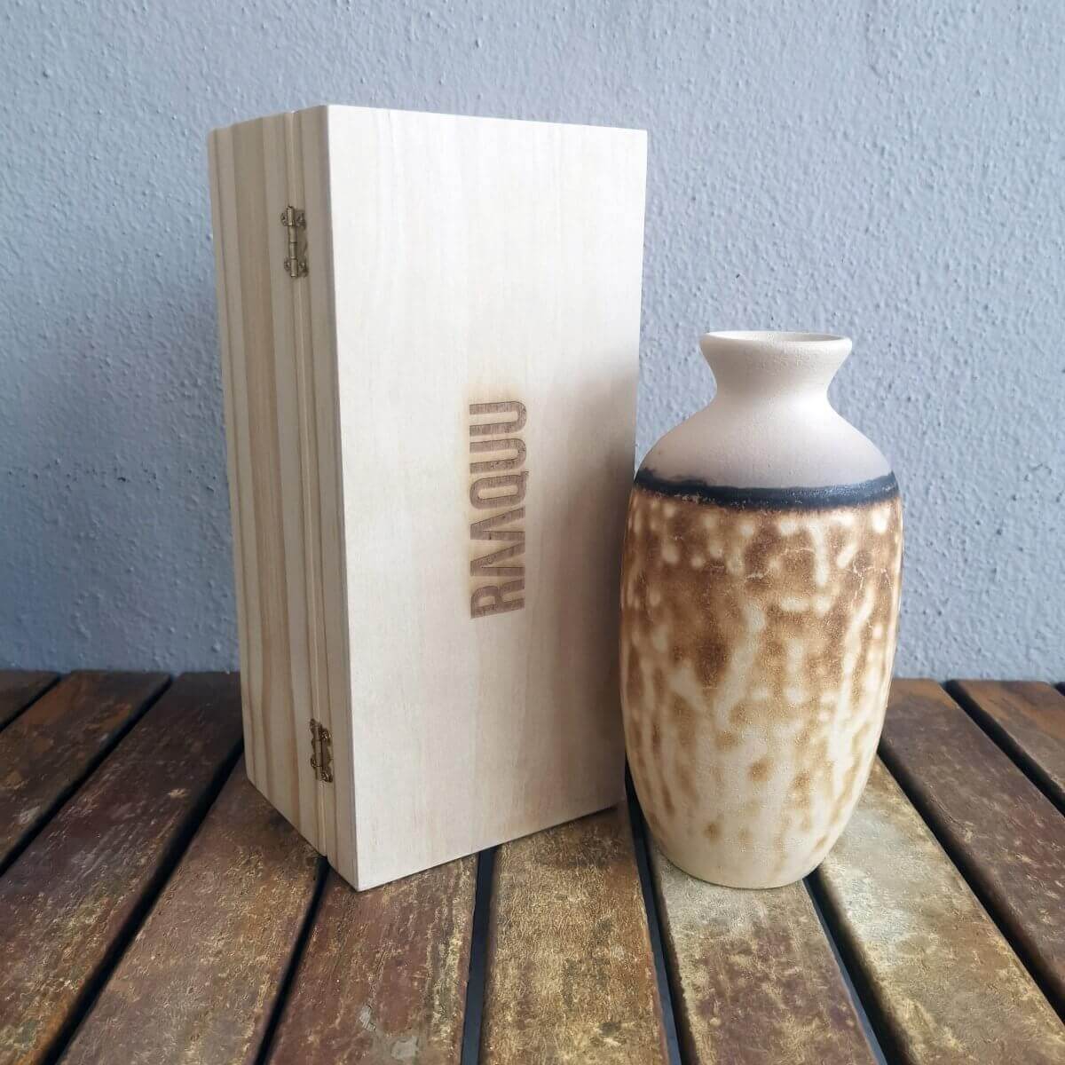 Koban Ceramic Raku Pottery Vase with Gift Box Unique Handmade ceramic pottery raku vases, urns, and home decor, sculptures, wall decor, gifts by Adil Ghani