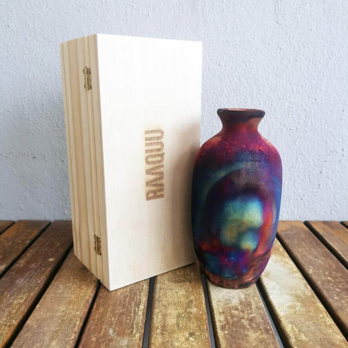 Raku pottery vase ceramic home decor