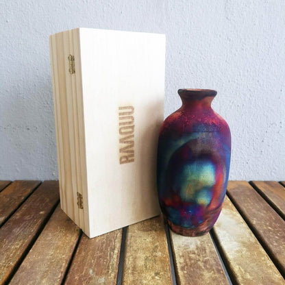 Koban Ceramic Raku Pottery Vase with Gift Box Unique Handmade ceramic pottery raku vases, urns, and home decor, sculptures, wall decor, gifts by Adil Ghani