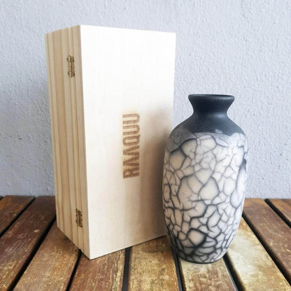 Koban Ceramic Raku Pottery Vase with Gift Box Unique Handmade ceramic pottery raku vases, urns, and home decor, sculptures, wall decor, gifts by Adil Ghani