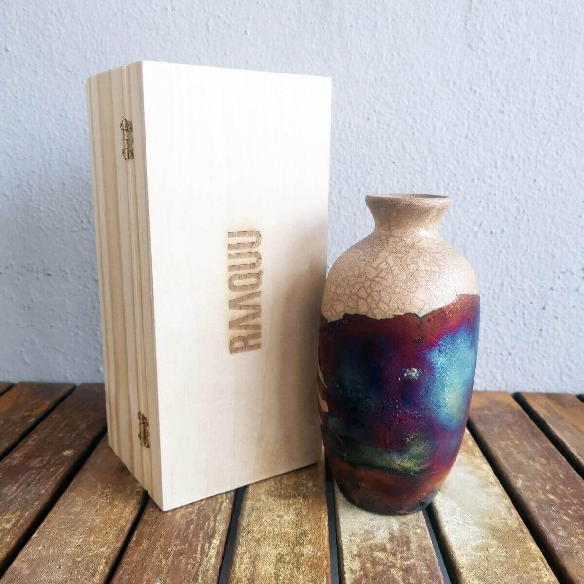 Koban Ceramic Raku Pottery Vase with Gift Box Unique Handmade ceramic pottery raku vases, urns, and home decor, sculptures, wall decor, gifts by Adil Ghani
