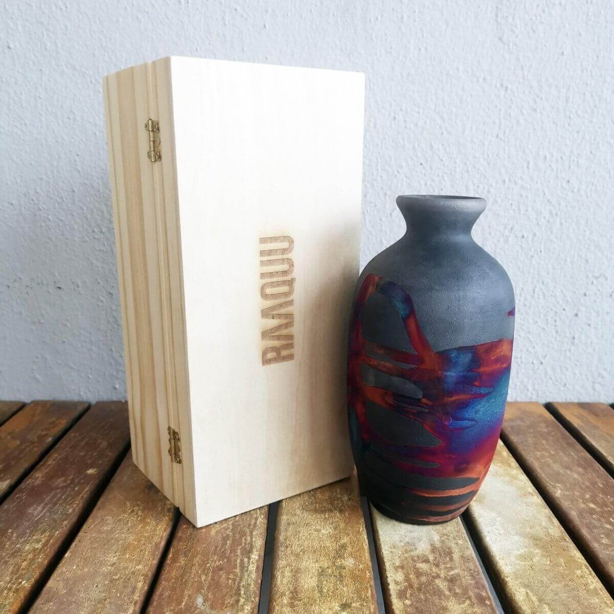 Koban Ceramic Raku Pottery Vase with Gift Box Unique Handmade ceramic pottery raku vases, urns, and home decor, sculptures, wall decor, gifts by Adil Ghani
