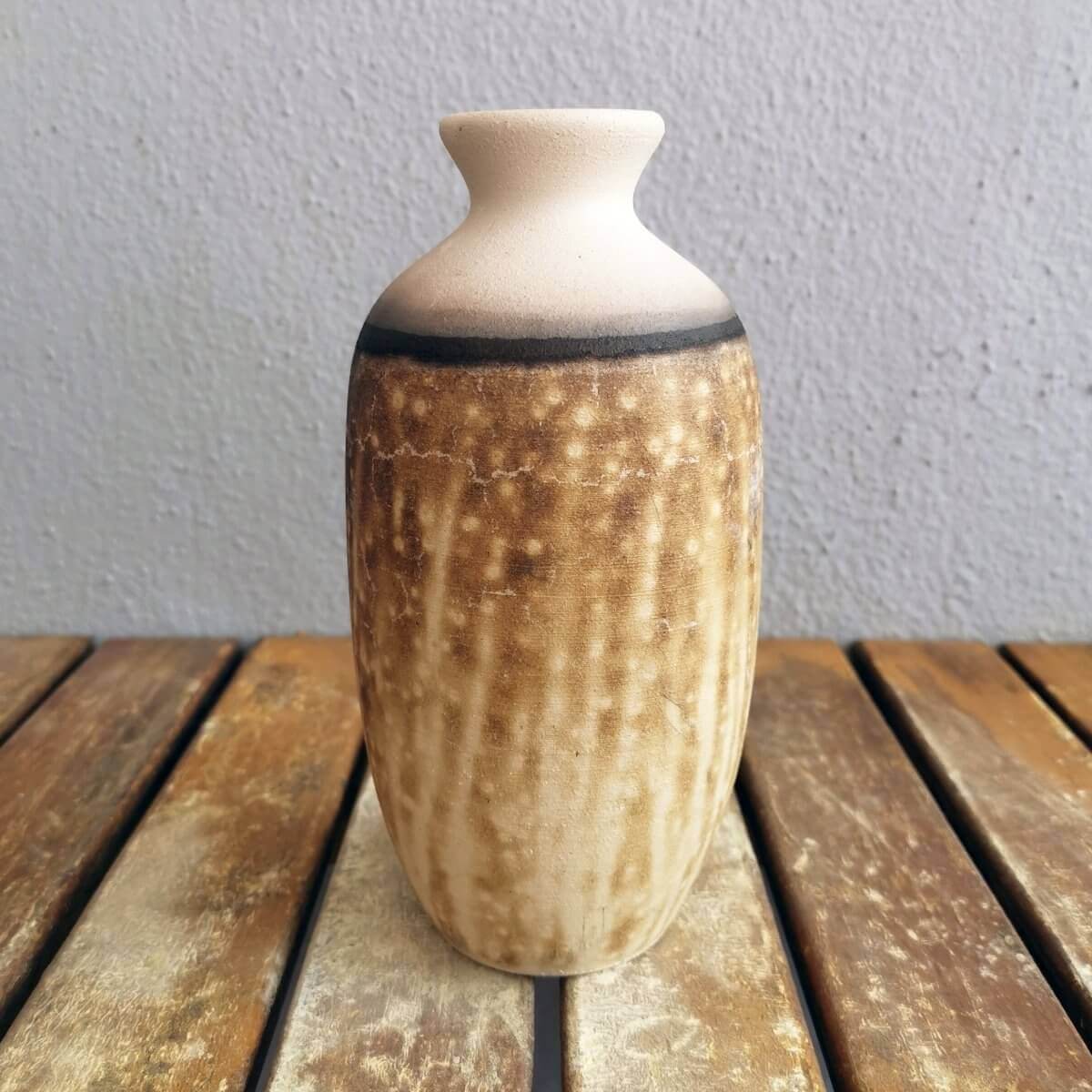 Koban Ceramic Raku Pottery Vase with Water Tube Unique Handmade ceramic pottery raku vases, urns, and home decor, sculptures, wall decor, gifts by Adil Ghani