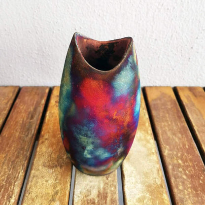 Raku pottery vase ceramic home decor