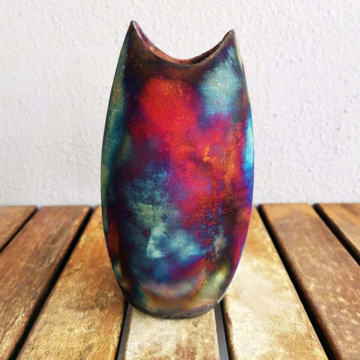 Raku pottery vase ceramic home decor