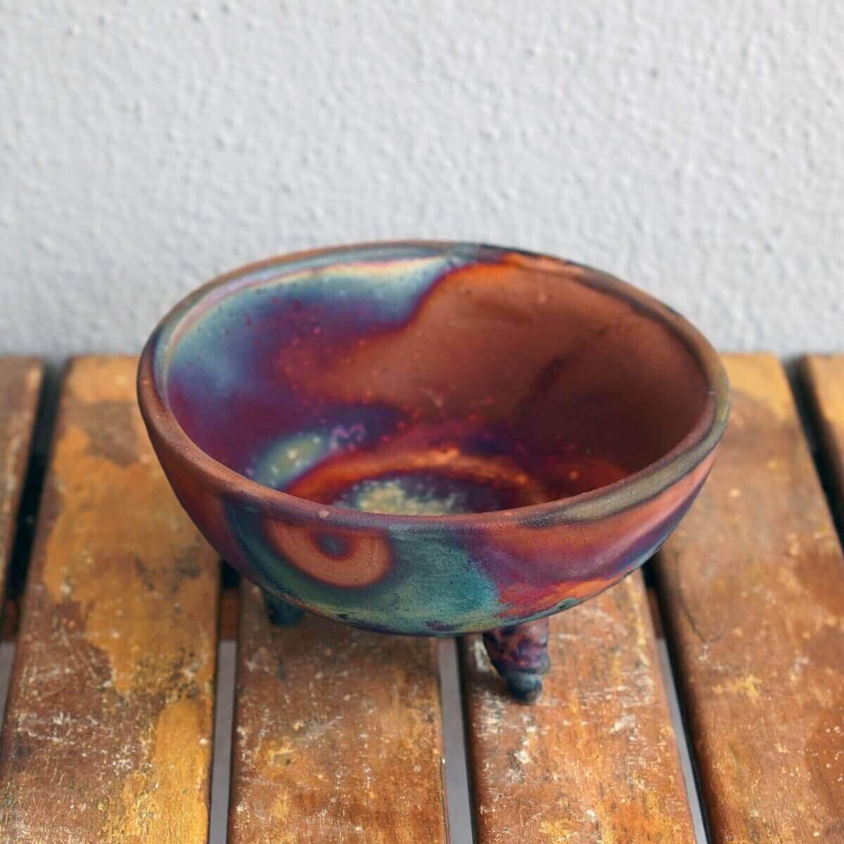 Raku pottery vase ceramic home decor