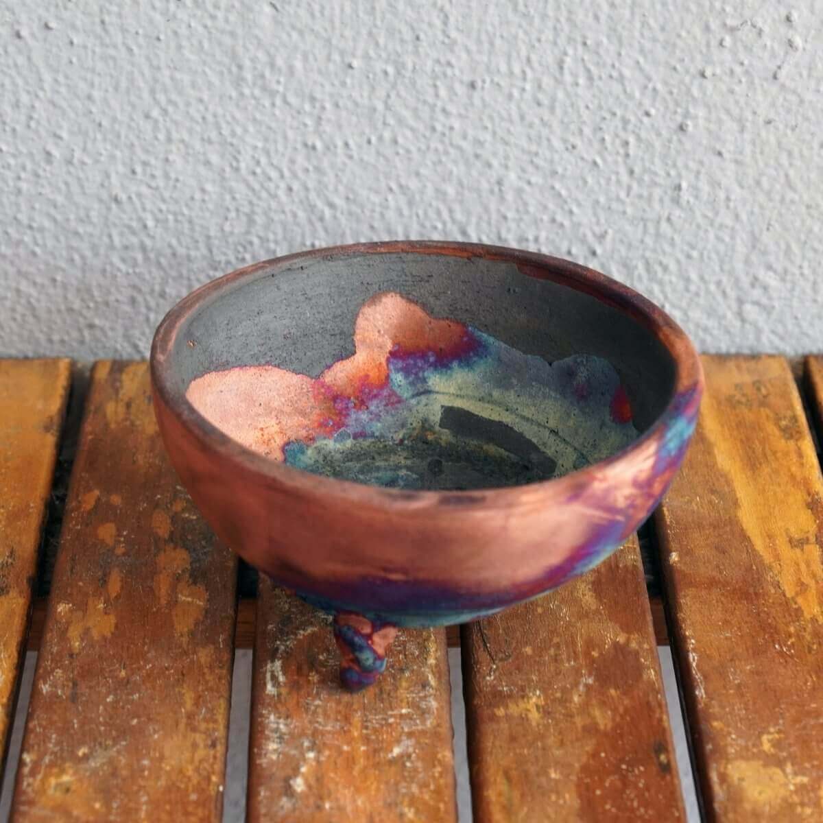 Mizu Ceramic Raku Pottery Bowl Unique Handmade ceramic pottery raku vases, urns, and home decor, sculptures, wall decor, gifts by Adil Ghani
