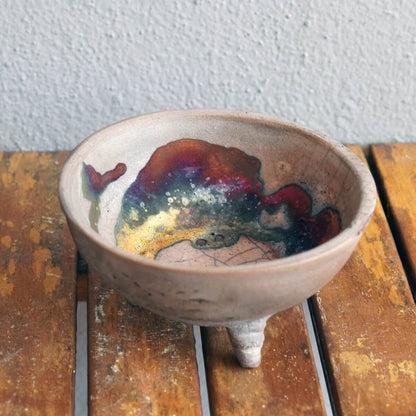 Mizu Ceramic Raku Pottery Bowl Unique Handmade ceramic pottery raku vases, urns, and home decor, sculptures, wall decor, gifts by Adil Ghani