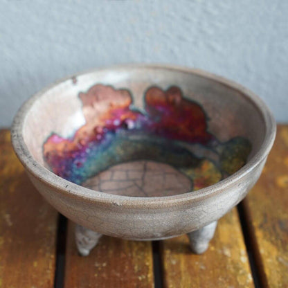 Mizu Ceramic Raku Pottery Bowl Unique Handmade ceramic pottery raku vases, urns, and home decor, sculptures, wall decor, gifts by Adil Ghani