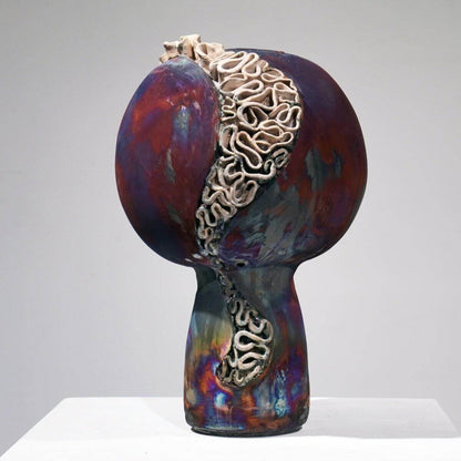 Mother - life magnified collection raku ceramic pottery sculpture by Adil Ghani Unique Handmade ceramic pottery raku vases, urns, and home decor, sculptures, wall decor, gifts by Adil Ghani