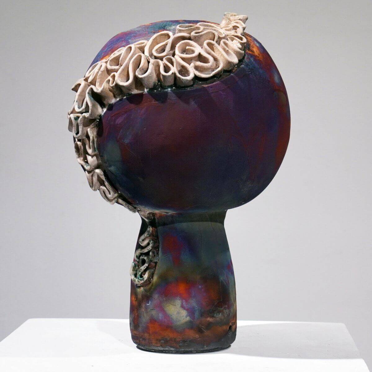 Mother - life magnified collection raku ceramic pottery sculpture by Adil Ghani Unique Handmade ceramic pottery raku vases, urns, and home decor, sculptures, wall decor, gifts by Adil Ghani