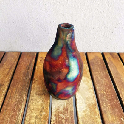 Raku pottery vase ceramic home decor
