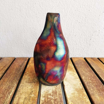 Raku pottery vase ceramic home decor