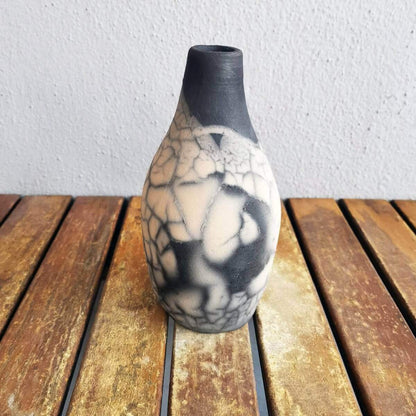 Raku pottery vase ceramic home decor