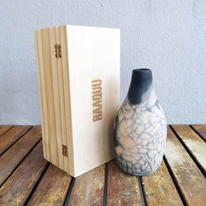 Natsu Ceramic Raku Pottery Vase with Gift Box Unique Handmade ceramic pottery raku vases, urns, and home decor, sculptures, wall decor, gifts by Adil Ghani