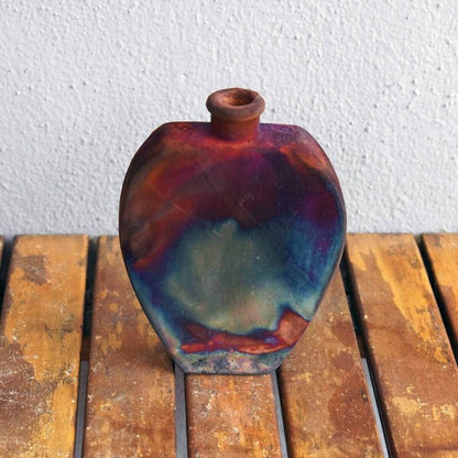 Nozomu Ceramic Raku Pottery Vase Unique Handmade ceramic pottery raku vases, urns, and home decor, sculptures, wall decor, gifts by Adil Ghani