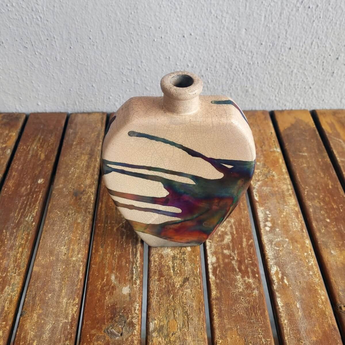 Nozomu Ceramic Raku Pottery Vase Unique Handmade ceramic pottery raku vases, urns, and home decor, sculptures, wall decor, gifts by Adil Ghani
