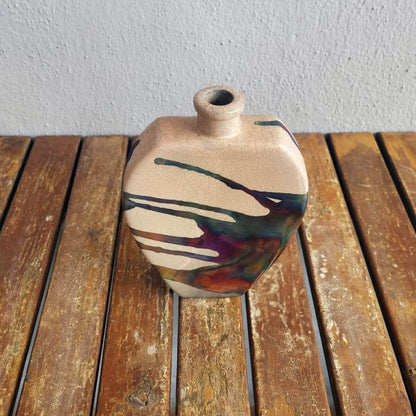 Nozomu Ceramic Raku Pottery Vase Unique Handmade ceramic pottery raku vases, urns, and home decor, sculptures, wall decor, gifts by Adil Ghani