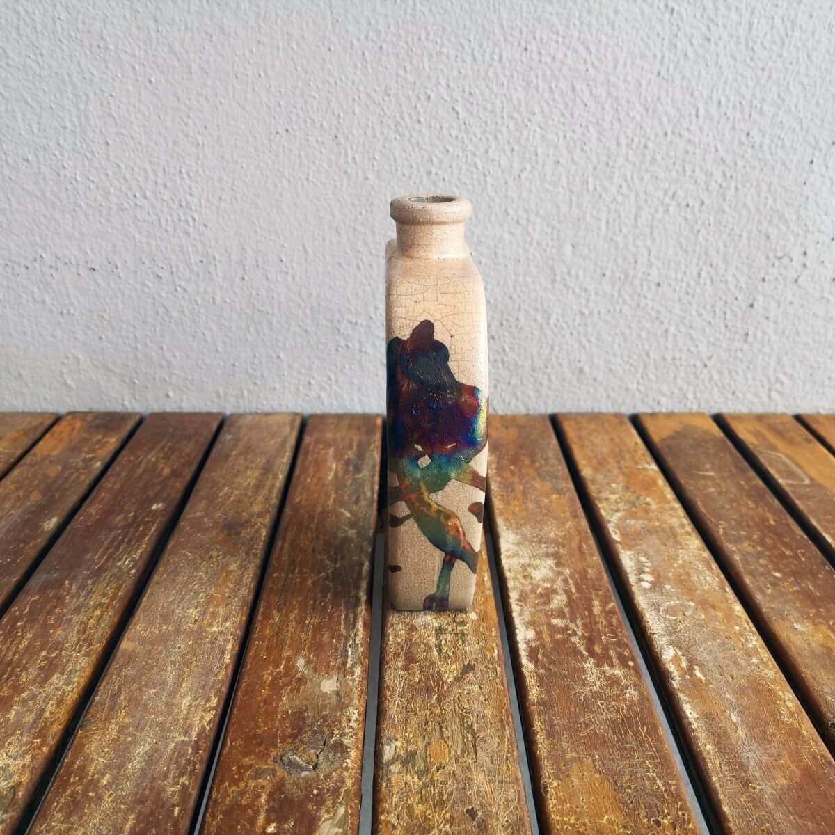 Nozomu Ceramic Raku Pottery Vase Unique Handmade ceramic pottery raku vases, urns, and home decor, sculptures, wall decor, gifts by Adil Ghani
