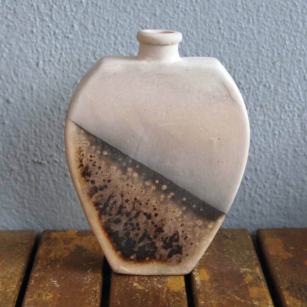 Nozomu Ceramic Raku Pottery Vase Unique Handmade ceramic pottery raku vases, urns, and home decor, sculptures, wall decor, gifts by Adil Ghani