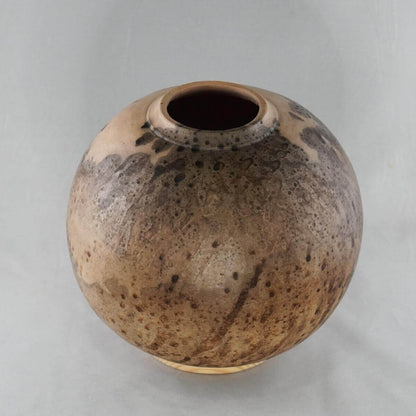 Raku pottery vase ceramic home decor RAAQUU Large Globe Ceramic Vase Obvara S/N0000094 10" Raku Pottery