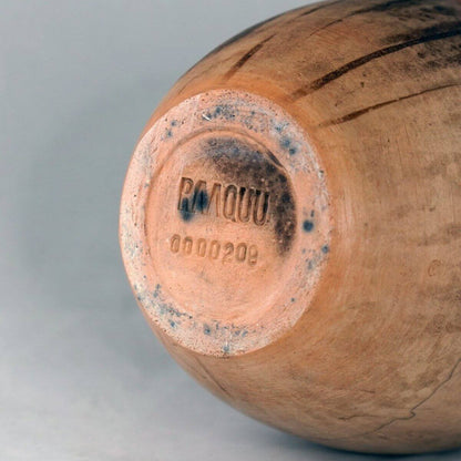 Raku pottery vase ceramic home decor RAAQUU Large Oval Ceramic Vase Obvara S/N0000209 12.5" Raku Pottery