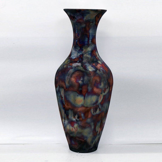 RAAQUU 37.5" Grand Floor Vase PREORDER Raku Ceramic Pottery Unique Handmade ceramic pottery raku vases, urns, and home decor, sculptures, wall decor, gifts by Adil Ghani