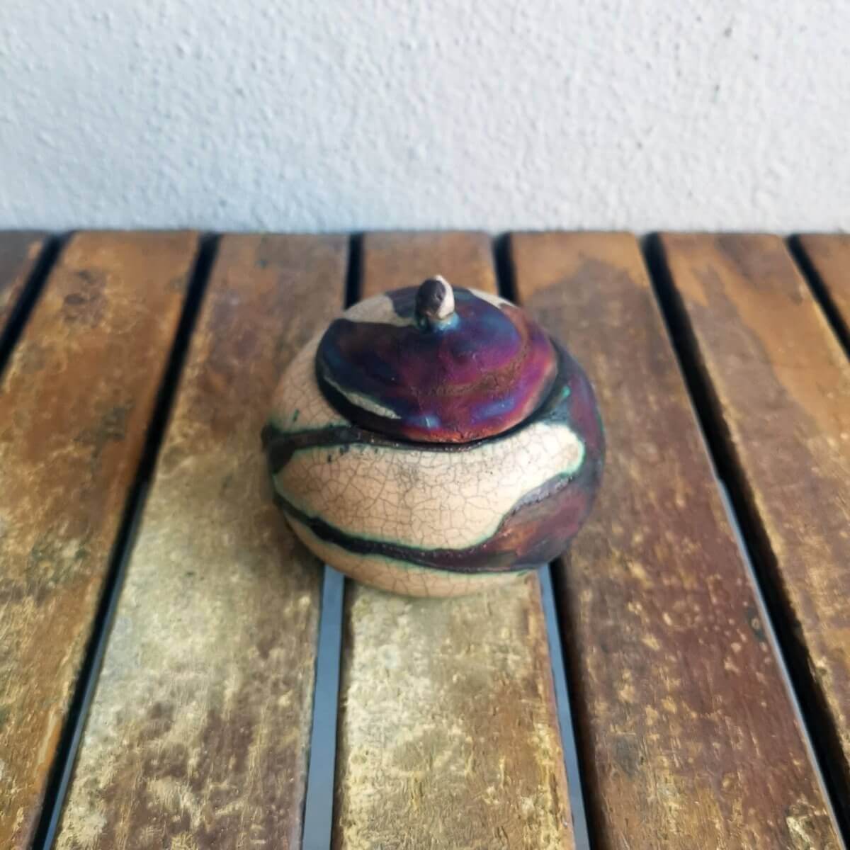 Raku pottery vase ceramic home decor