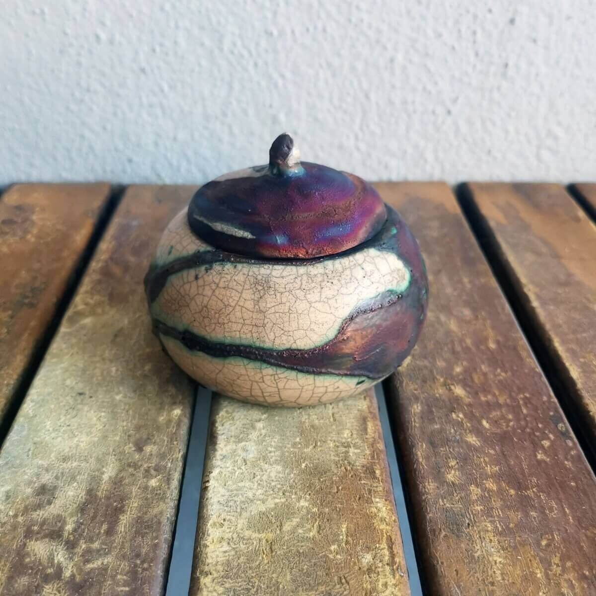 Raku pottery vase ceramic home decor