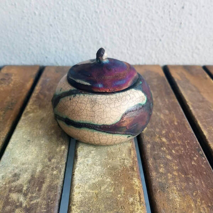 Raku pottery vase ceramic home decor