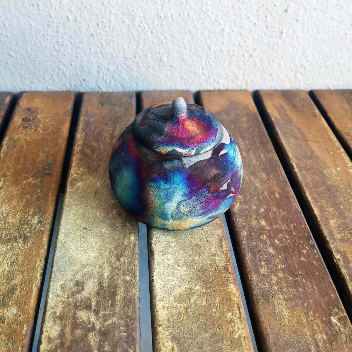 Raku pottery vase ceramic home decor
