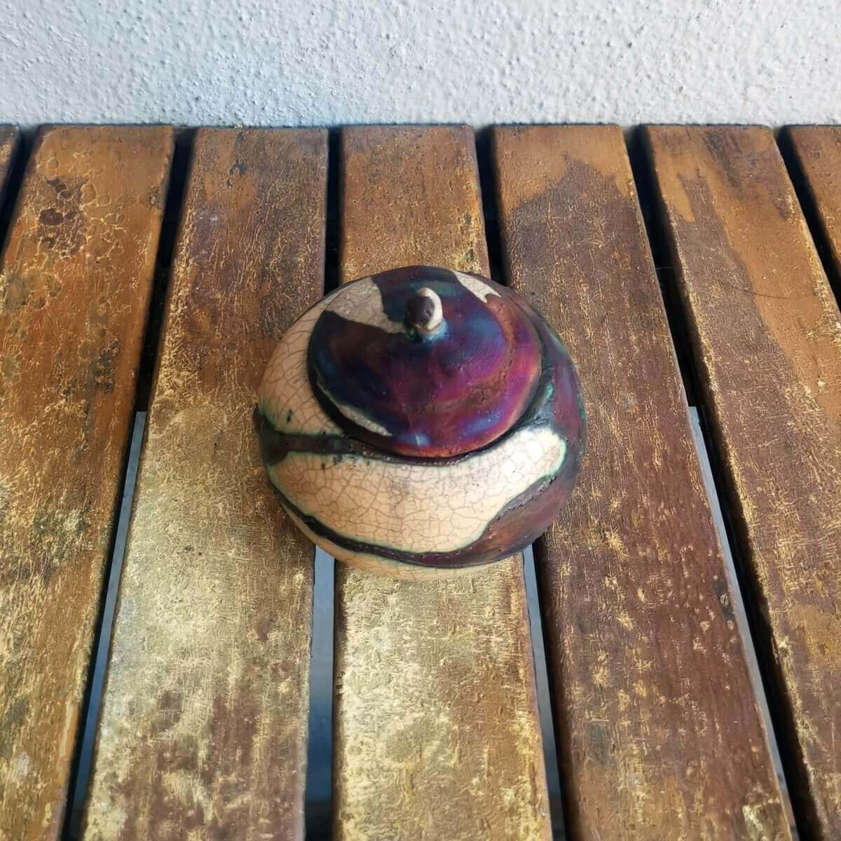 Raku pottery vase ceramic home decor