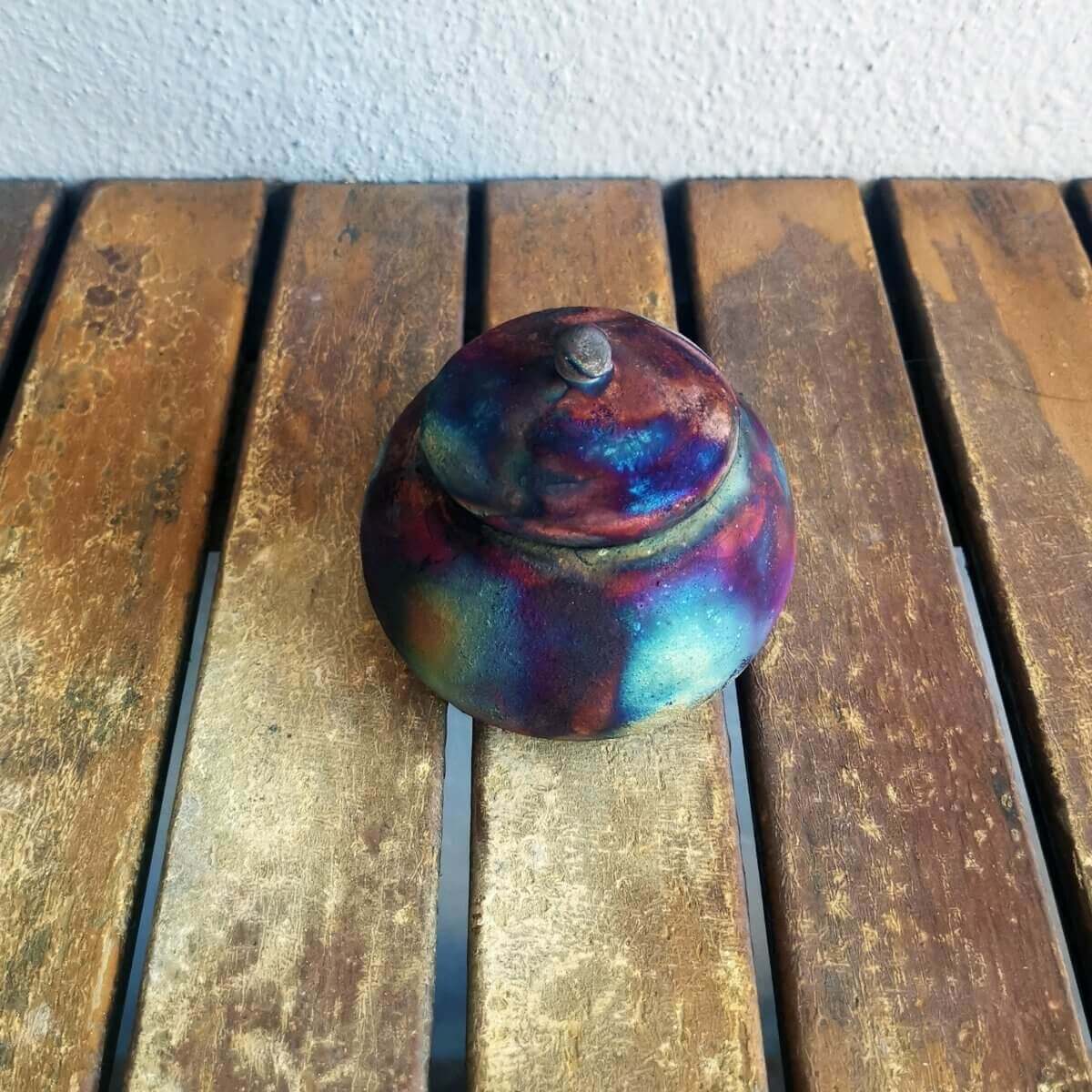 Raku pottery vase ceramic home decor