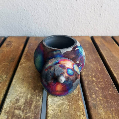 Raku pottery vase ceramic home decor