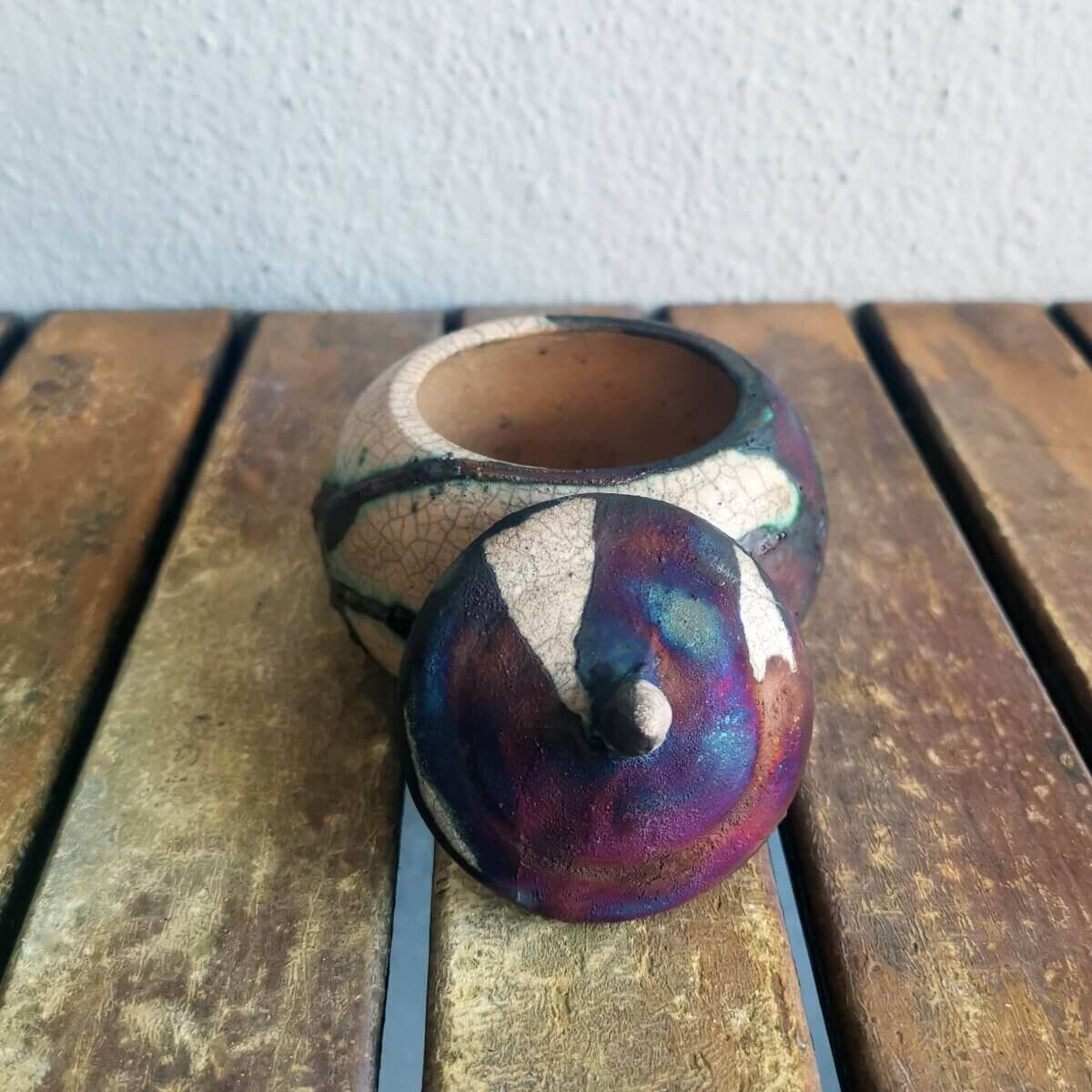 Raku pottery vase ceramic home decor