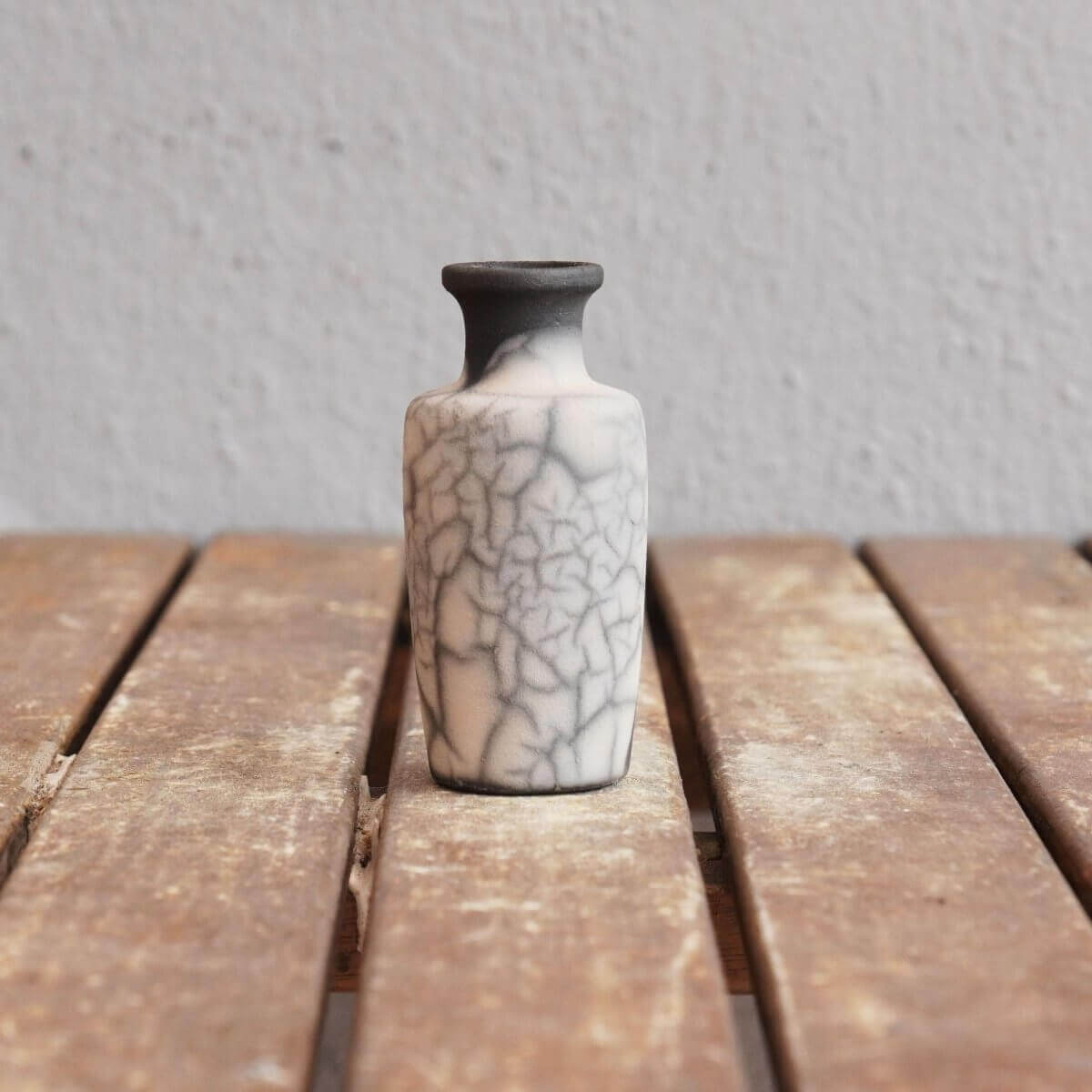 RAAQUU Hana E Mini Ceramic Vase 3.5" Raku Fired Pottery Gift Unique Handmade ceramic pottery raku vases, urns, and home decor, sculptures, wall decor, gifts by Adil Ghani