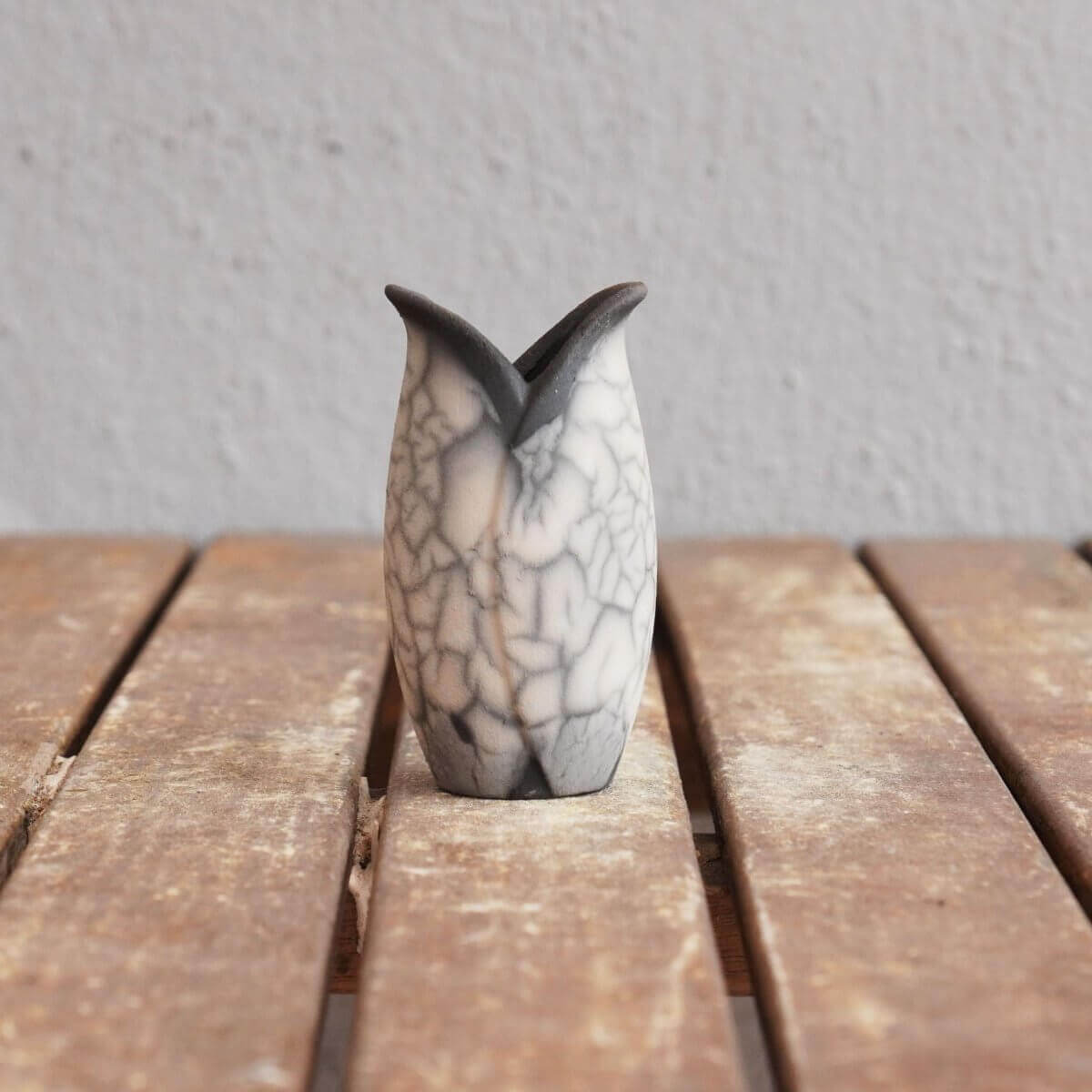 RAAQUU Hana F Mini Ceramic Vase 3.5" Raku Fired Pottery Gift Unique Handmade ceramic pottery raku vases, urns, and home decor, sculptures, wall decor, gifts by Adil Ghani