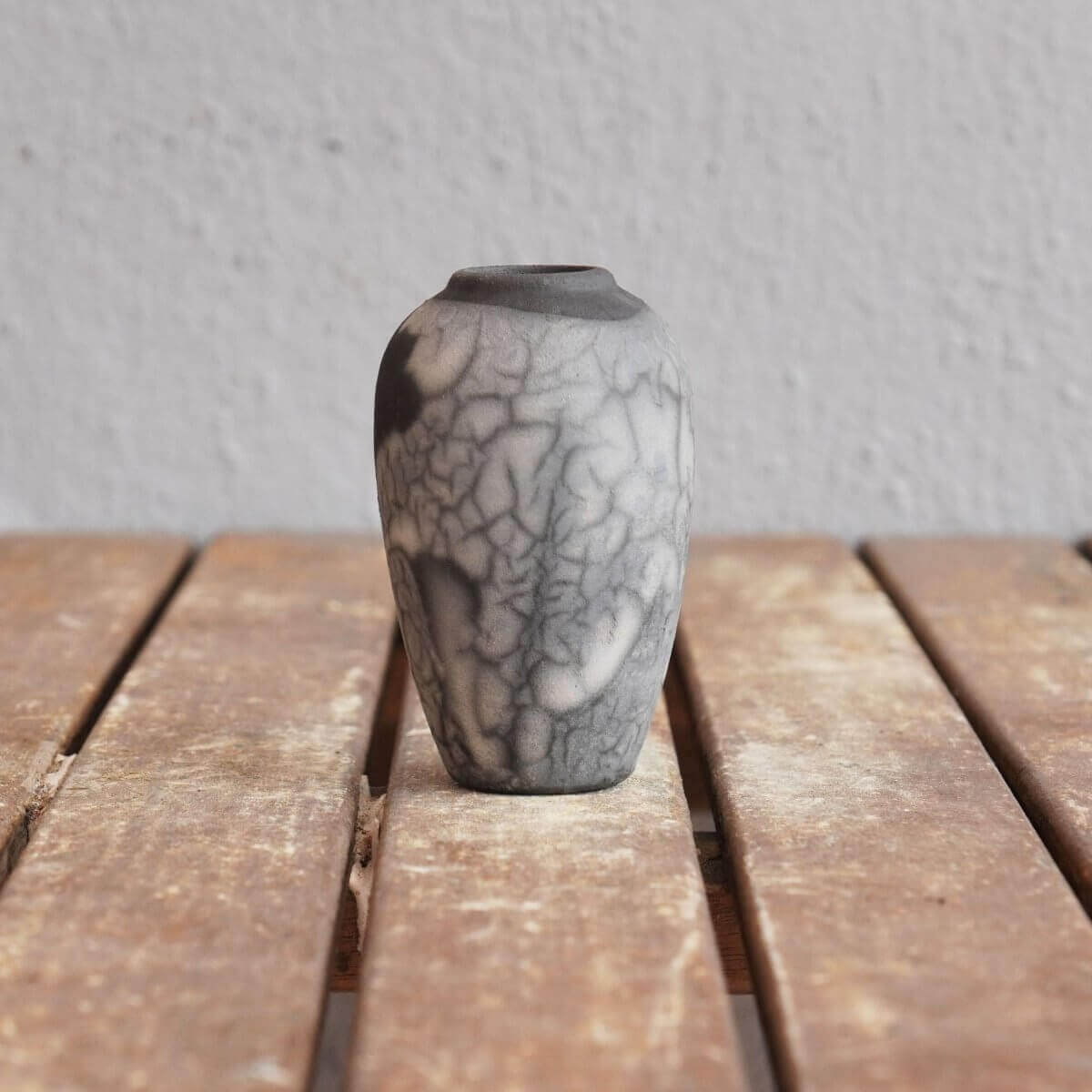 RAAQUU Hana L Mini Ceramic Vase 3.5" Raku Fired Pottery Gift Unique Handmade ceramic pottery raku vases, urns, and home decor, sculptures, wall decor, gifts by Adil Ghani