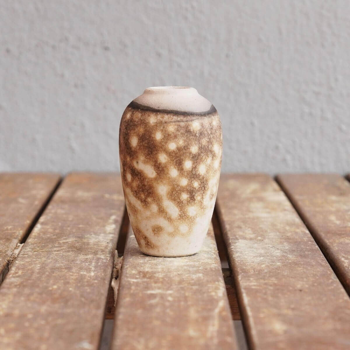 RAAQUU Hana L Mini Ceramic Vase 3.5" Raku Fired Pottery Gift Unique Handmade ceramic pottery raku vases, urns, and home decor, sculptures, wall decor, gifts by Adil Ghani