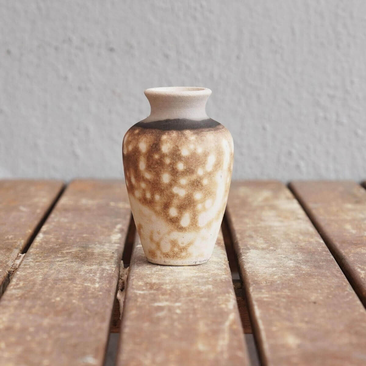 RAAQUU Hana O Mini Ceramic Vase 3.5" Raku Fired Pottery Gift Unique Handmade ceramic pottery raku vases, urns, and home decor, sculptures, wall decor, gifts by Adil Ghani