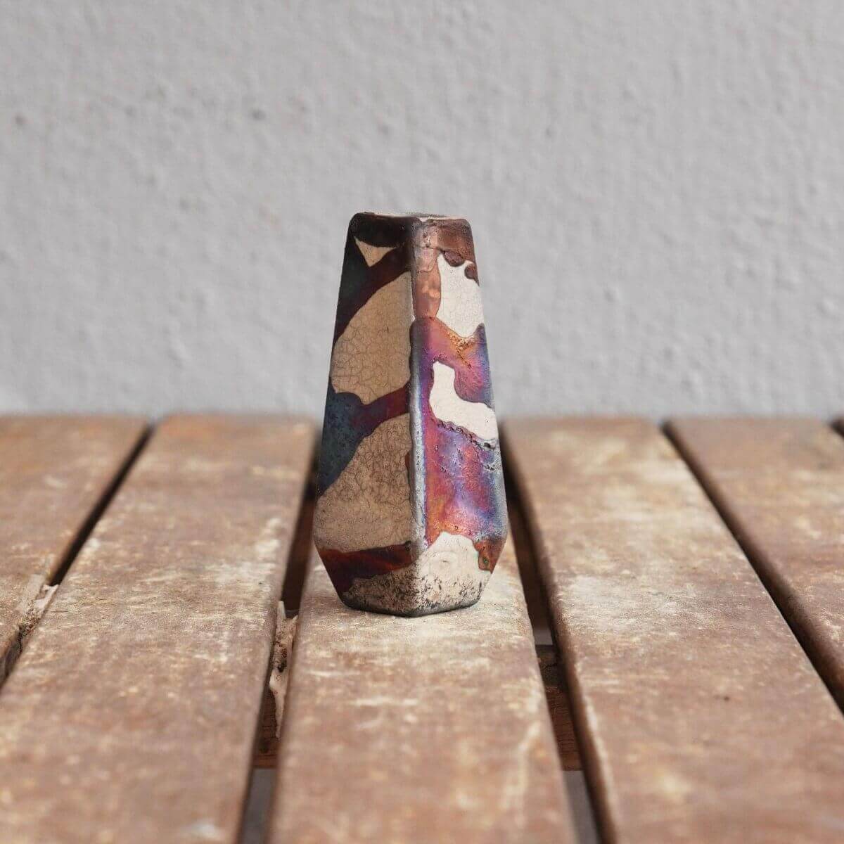 RAAQUU Hana R Mini Ceramic Vase 3.5" Raku Fired Pottery Gift Unique Handmade ceramic pottery raku vases, urns, and home decor, sculptures, wall decor, gifts by Adil Ghani